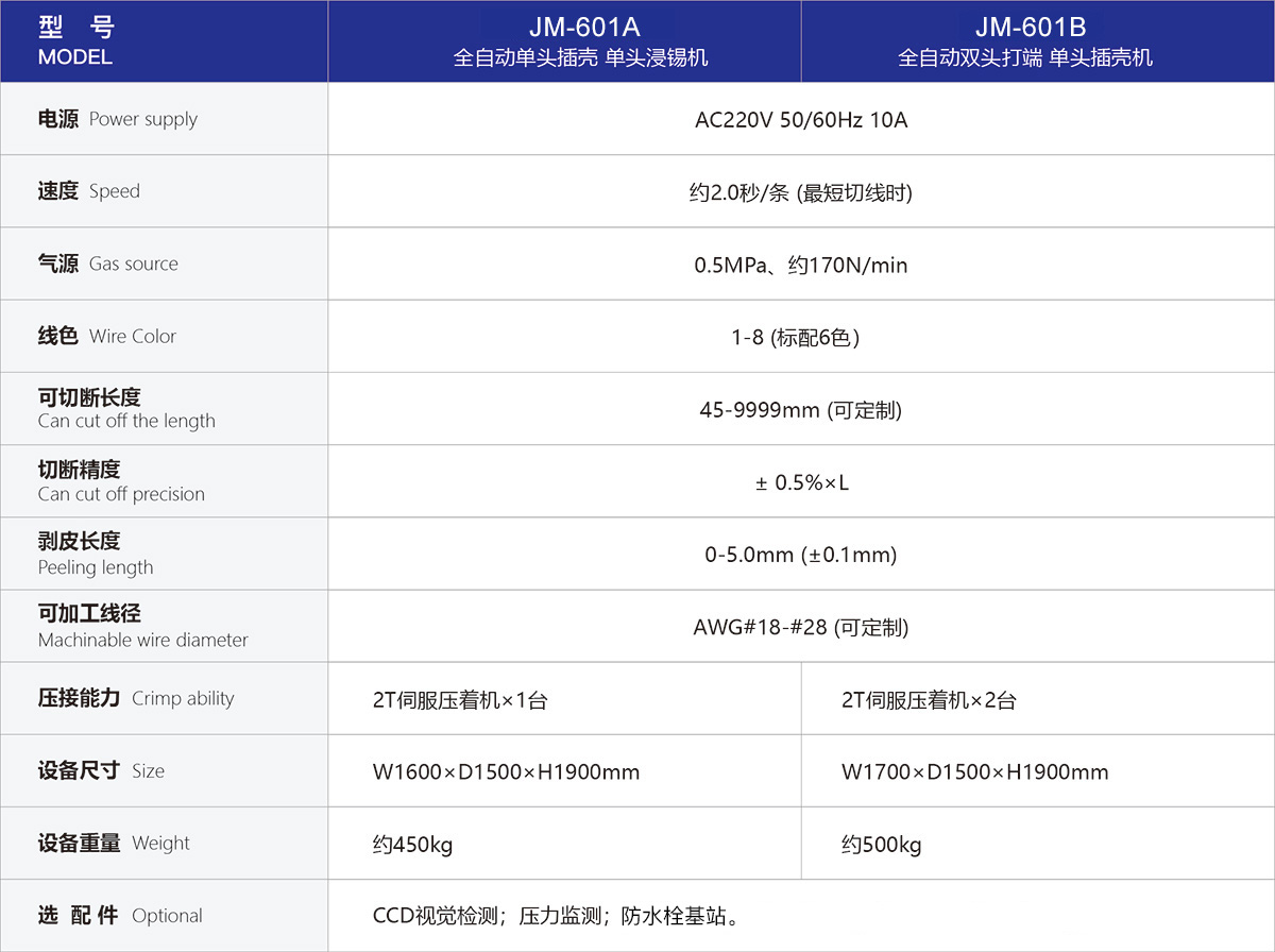 全自動端子機 技術參數(shù)